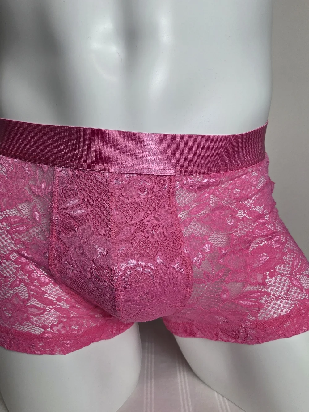 Cosabella Hot Pink Lace Boxer Briefs - Men's Stretch Lace